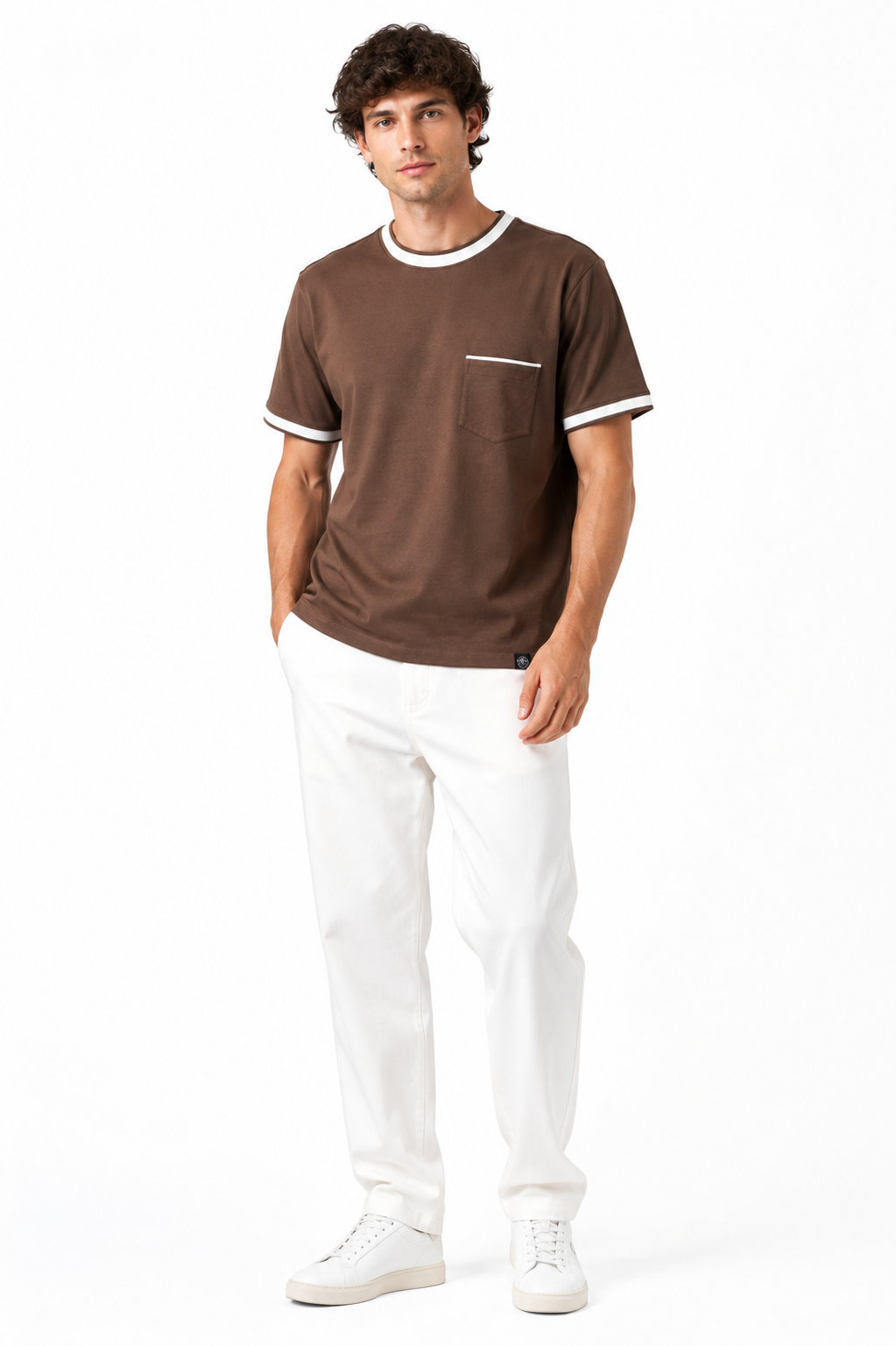 Urban Trim Pocket Tee-Brown