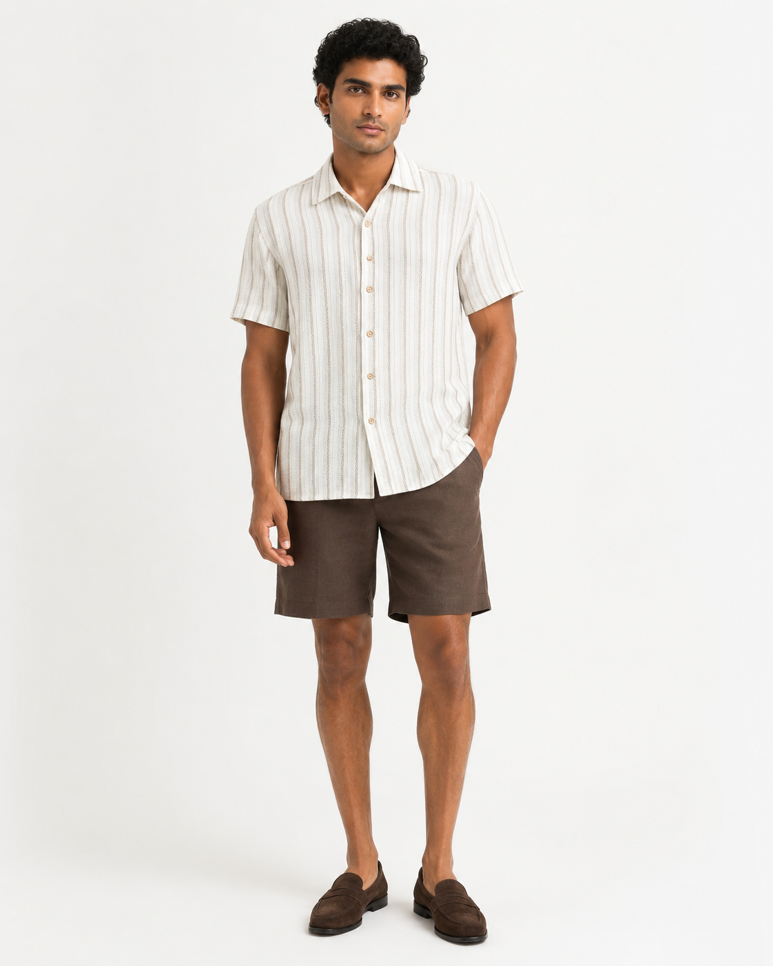 Sandbar Stripe Linen Camp Shirt