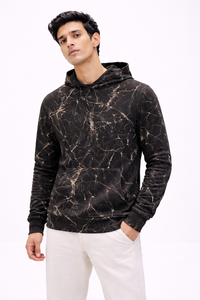 Marble Vein Hoodie - Black