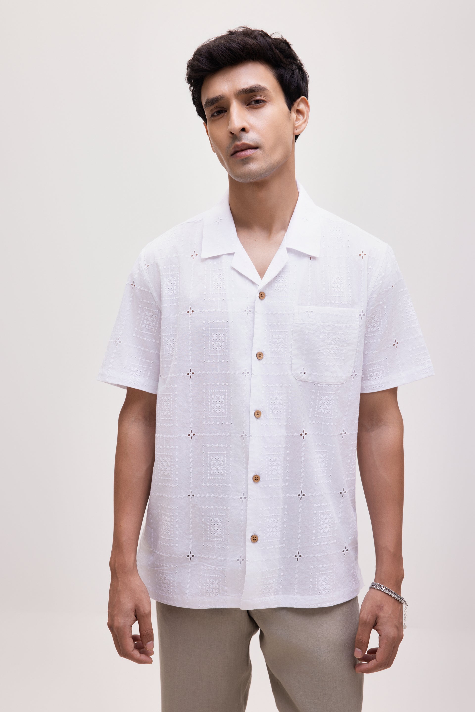 The Sienna Camp Shirt - White