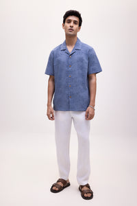 The Desert Bloom Camp Shirt - Blue