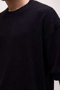 The Ridgeway Rib Tee - Black