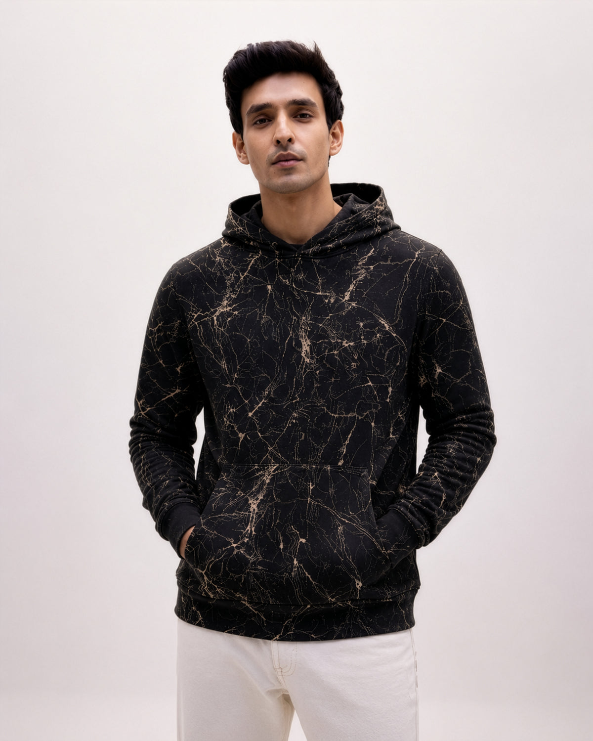 Marble Vein Hoodie - Black