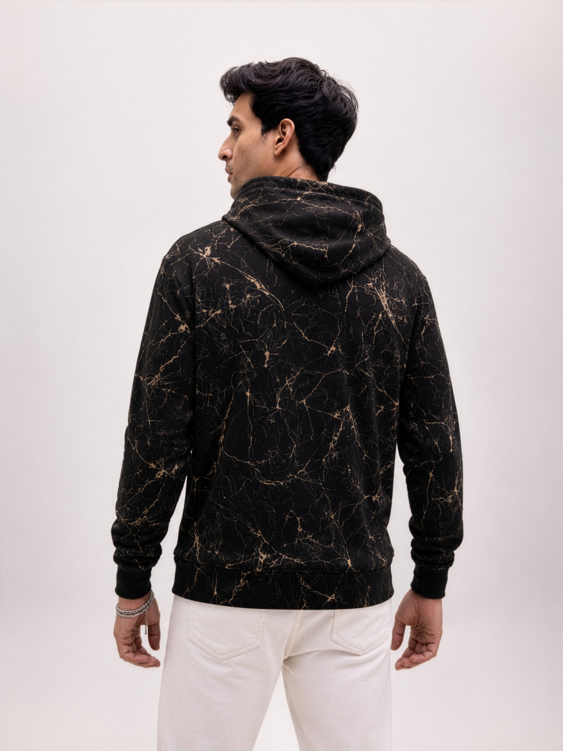 Marble Vein Hoodie - Black