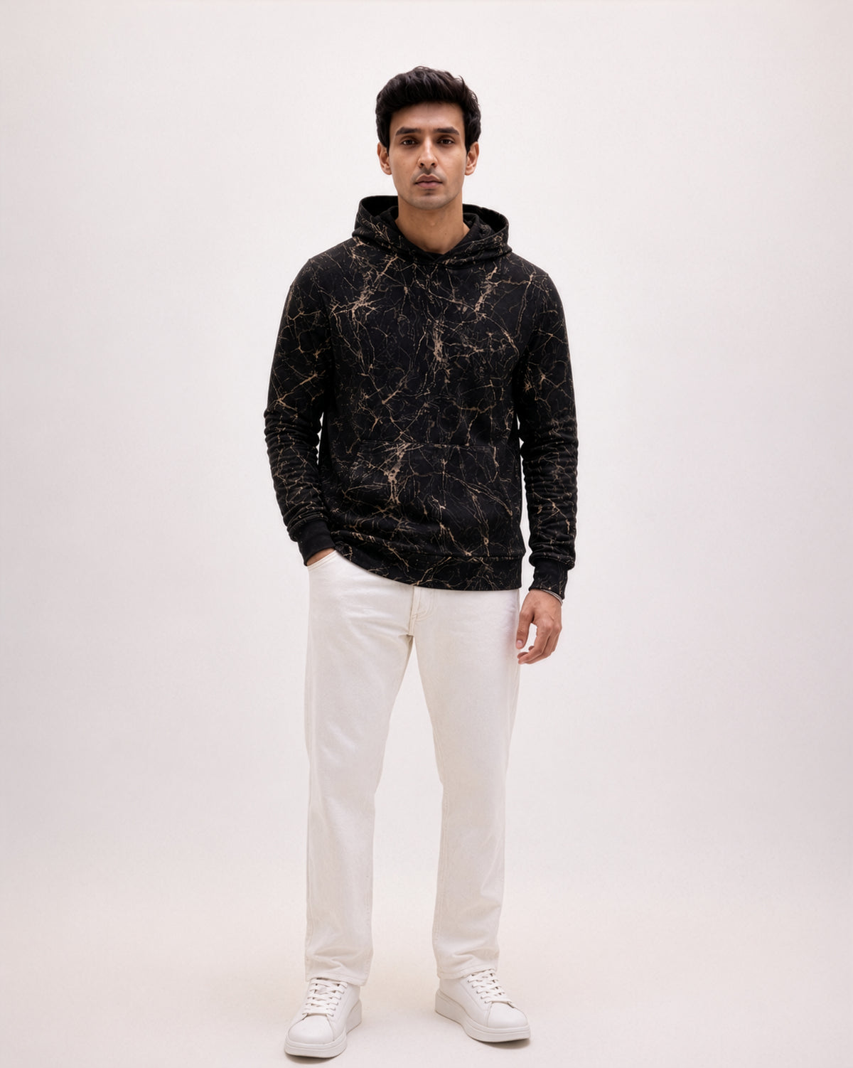 Marble Vein Hoodie - Black