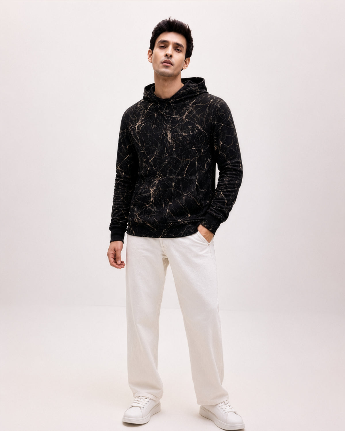 Marble Vein Hoodie - Black