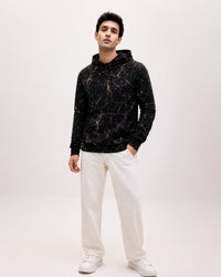 Marble Vein Hoodie - Black