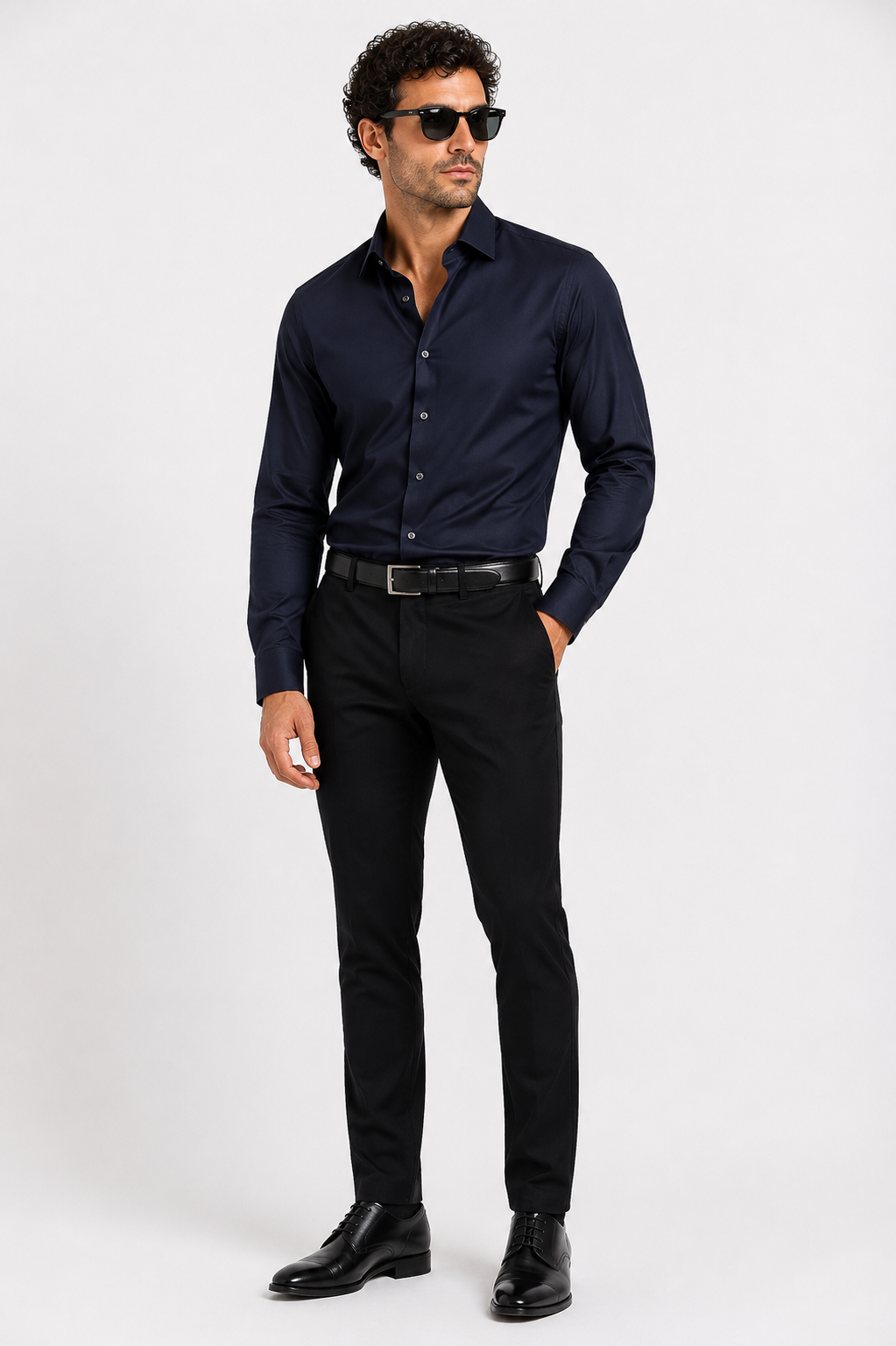 Noir Texture Club Shirt-Navy
