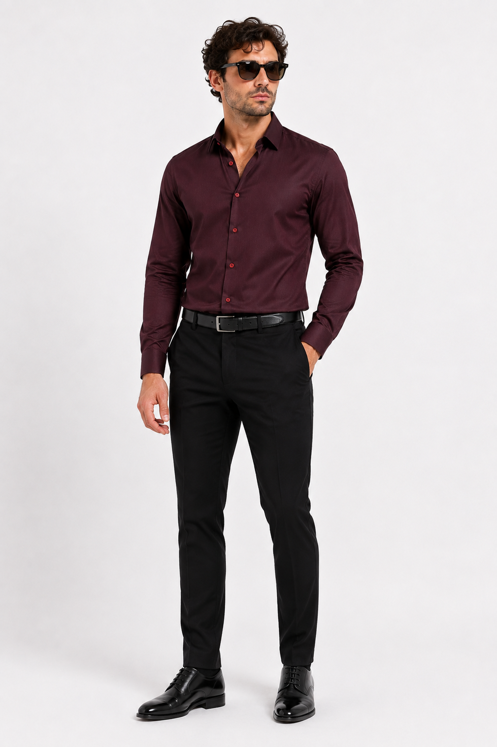 Noir Texture Club Shirt-Wine