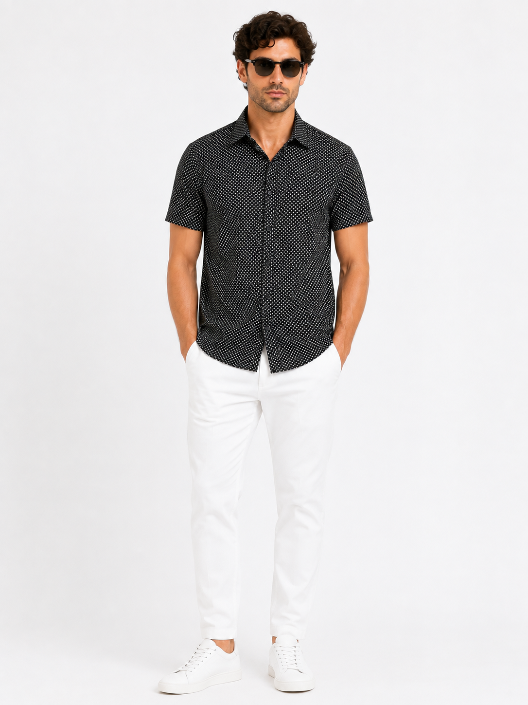 The Noir Mosaic Shirt-Black