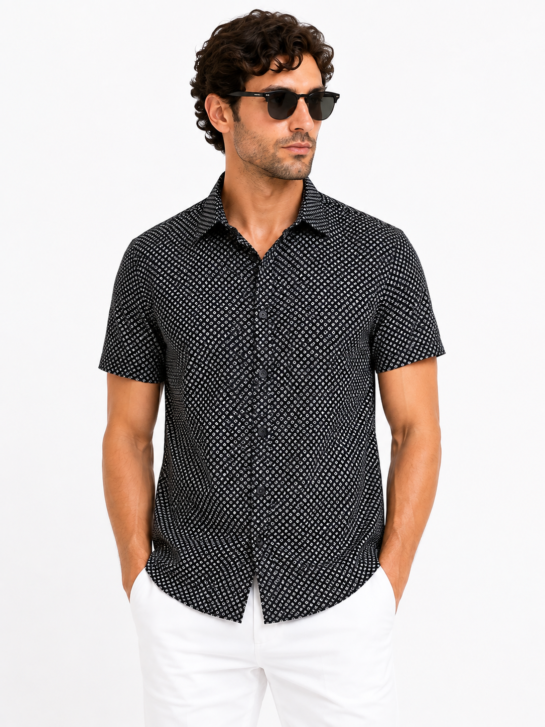 The Noir Mosaic Shirt-Black