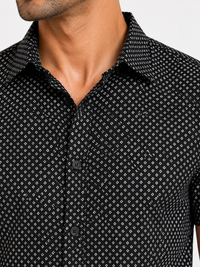 The Noir Mosaic Shirt-Black