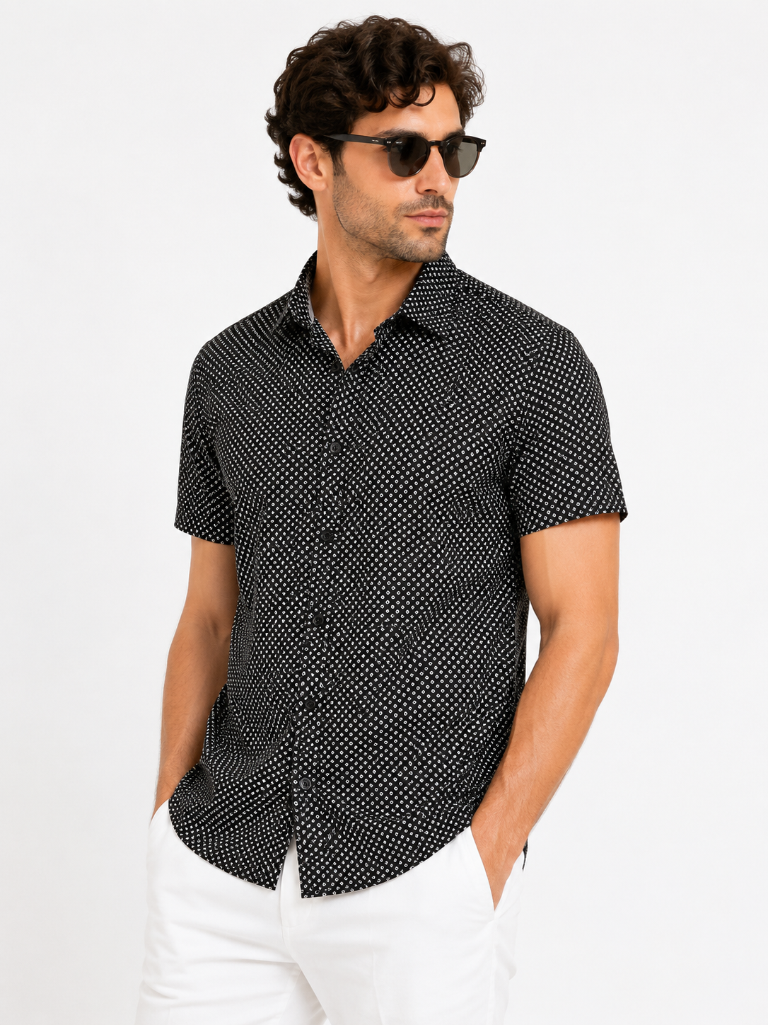 The Noir Mosaic Shirt-Black