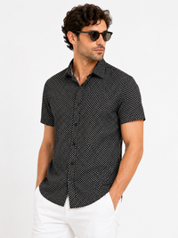 The Noir Mosaic Shirt-Black
