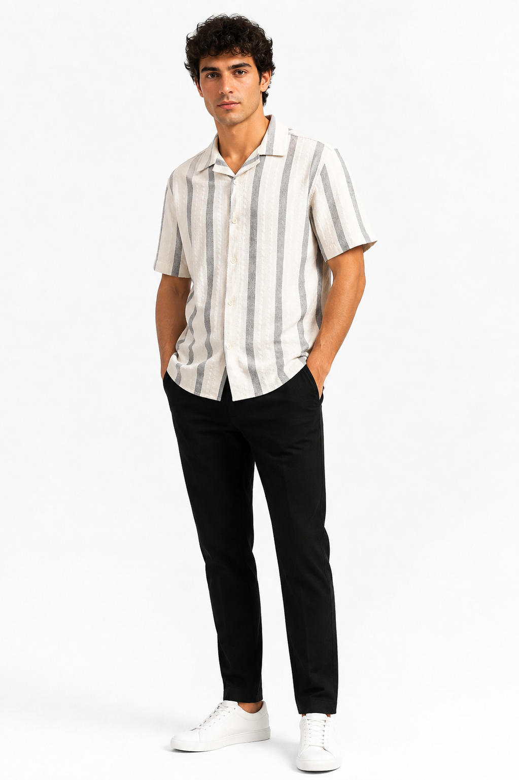 The Slate Stripe Shirt-Off White