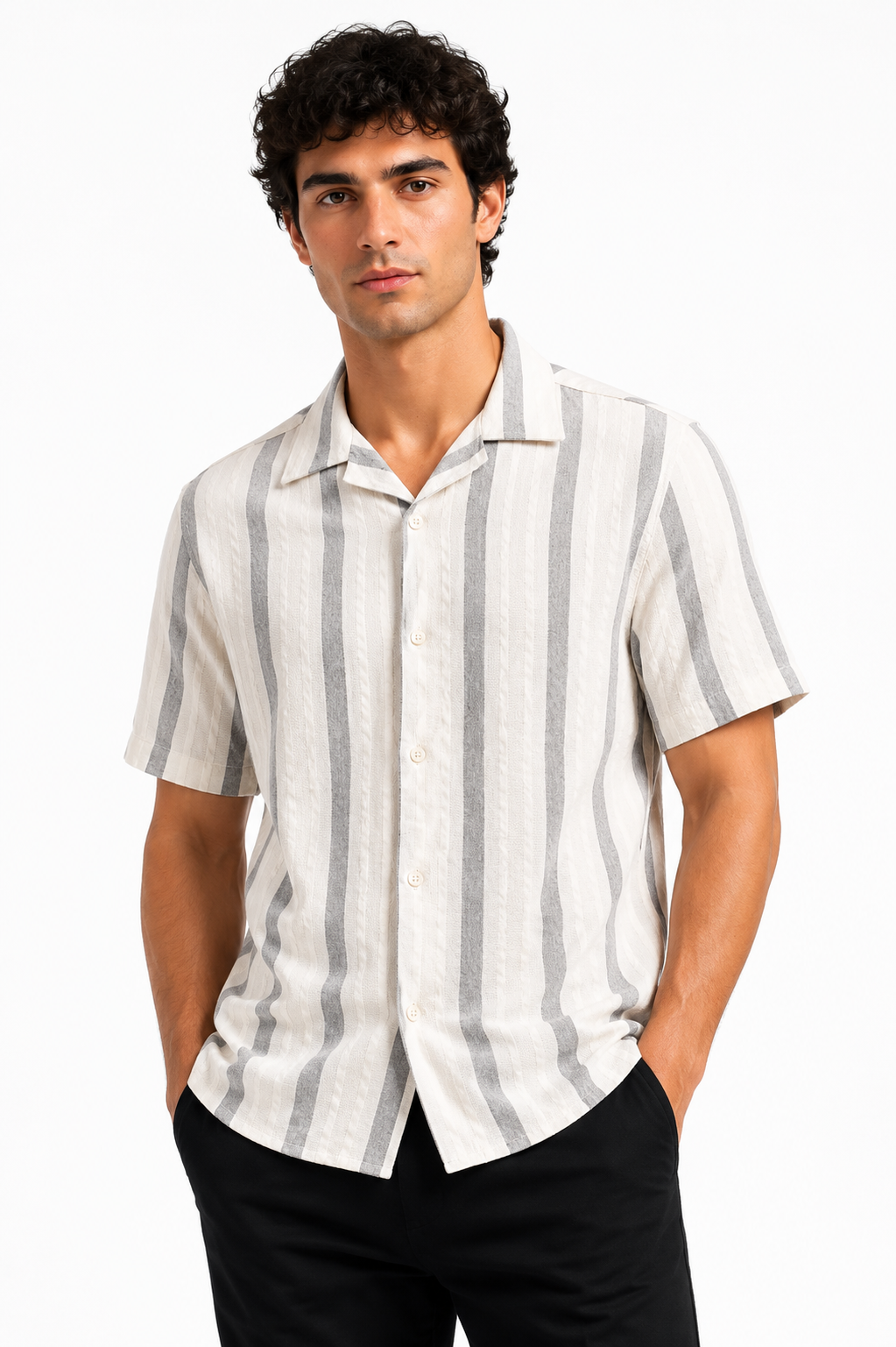 The Slate Stripe Shirt-Off White